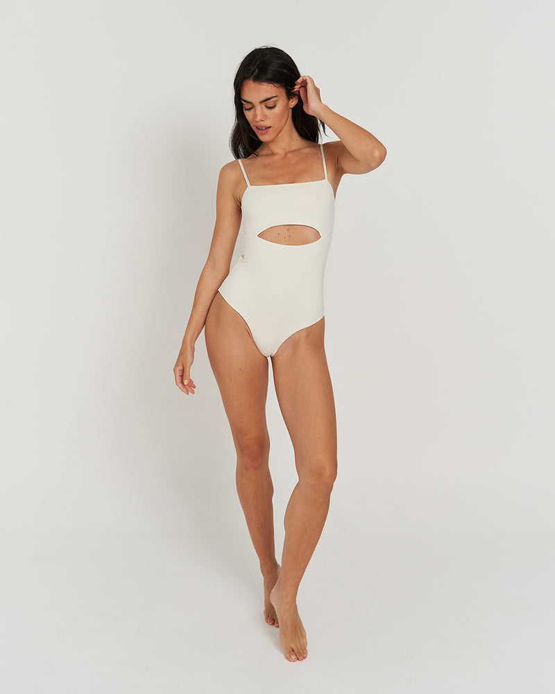 Kuuno Swimsuit Cut Out Off White Outlet