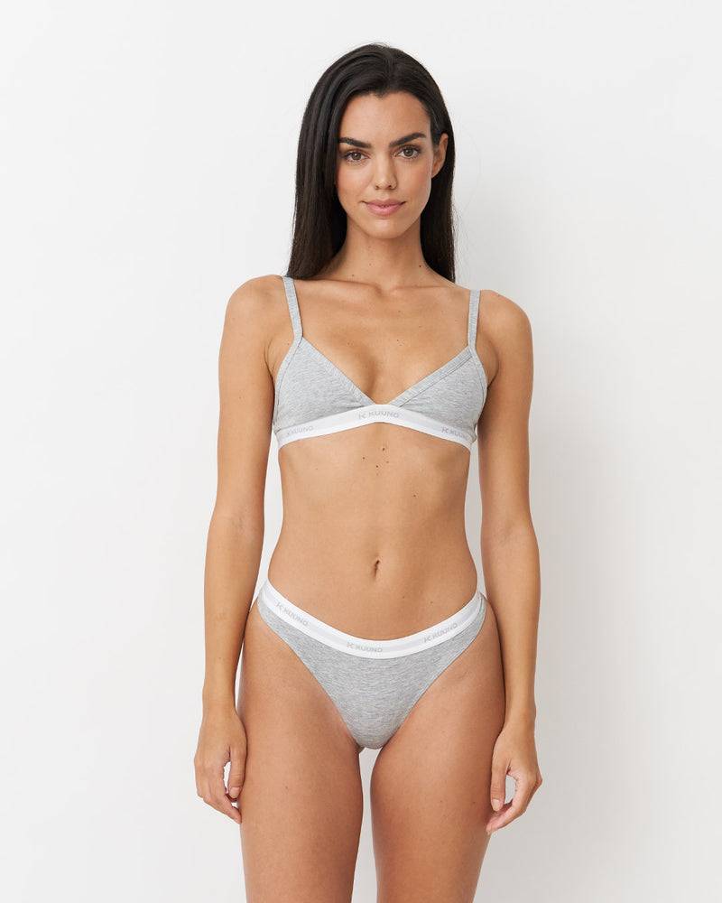 Kuuno 3er-Set Everyday High Cut Thong Light Grey Blitzverkäufe