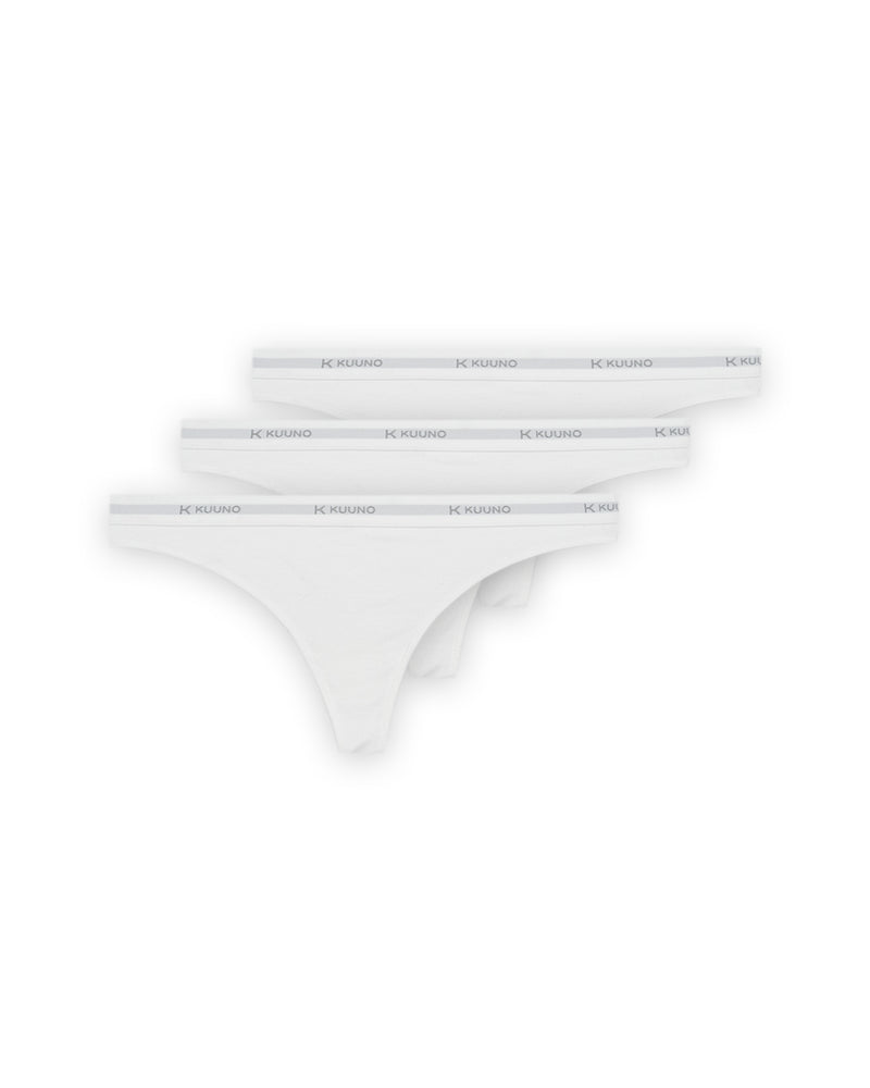 Kuuno 3er-Set Everyday High Cut Thong Classic White