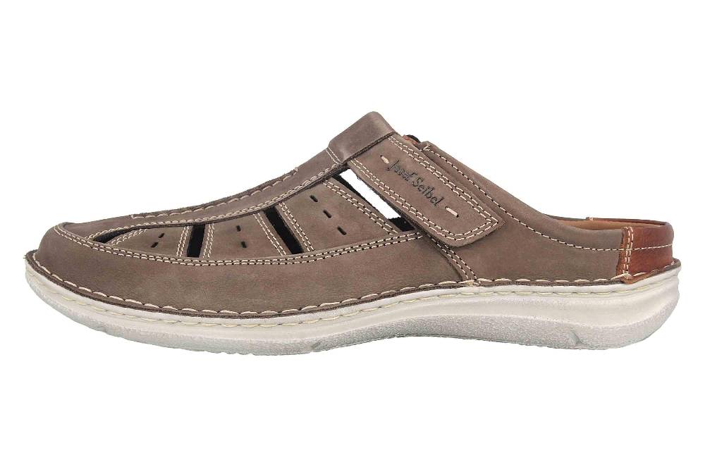 ﻿ Josef Seibel Anvers 76 Pantoletten in Übergrößen Grau 43676 21 711 große Herrenschuhe