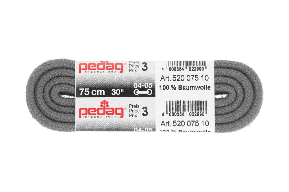 pedag - KORDELSENKEL - Schnürsenkel 75 cm (1 Paar)- Grau