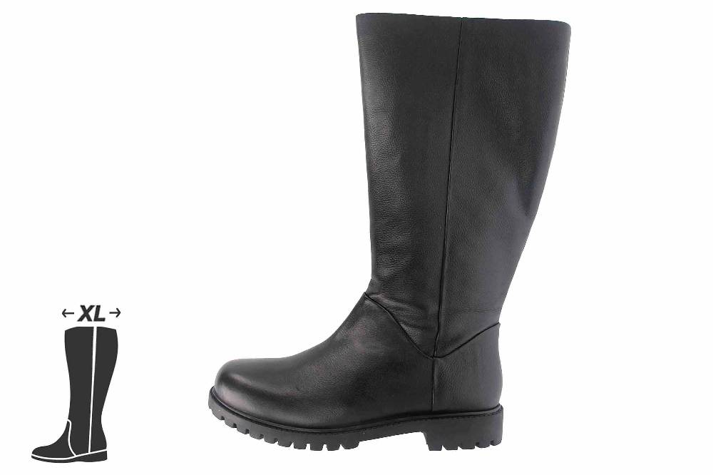 MayBe Weitschaftstiefel in Übergrößen Schwarz 67668 Black große Damenschuhe