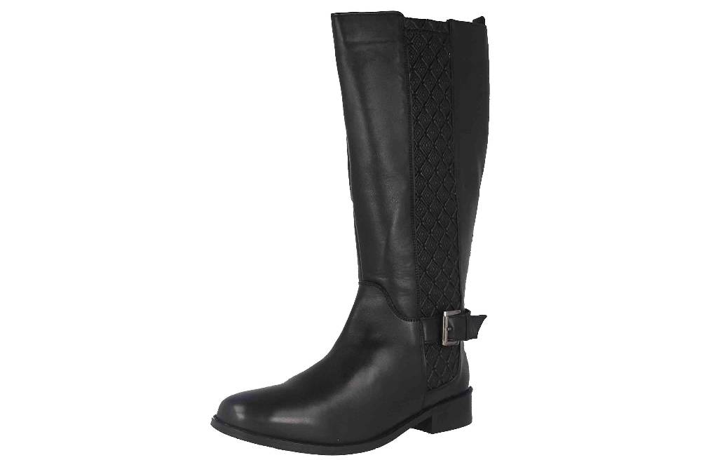 MayBe Weitschaftstiefel in Übergrößen Schwarz 67661 Black große Damenschuhe im Angebot