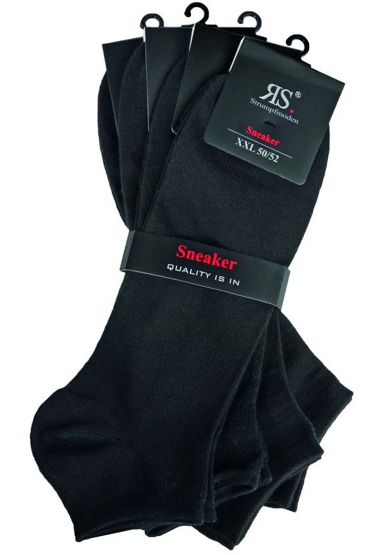 RIESE - Herren Sneakersocken 4er Pack - 31050 Schwarz XXL Socken Blitzverkäufe