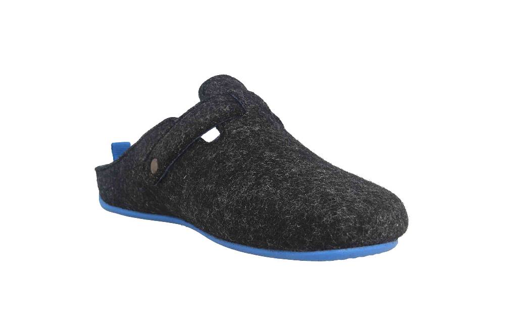 Andres Machado Clogs & Hausschuhe in Übergrößen Schwarz VAL Black Blue/ Herren große Herrenschuhe Vatertagsangebot