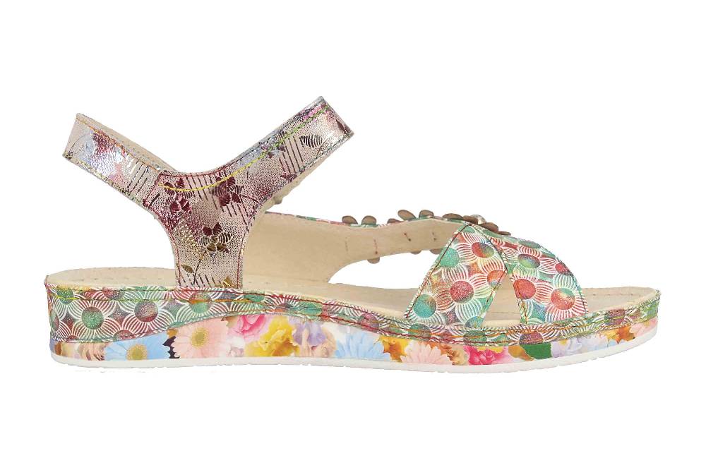 Laura Vita Sandalen in Übergrößen Mehrfarbig BRCUELO 81 Café große Damenschuhe Auslauf