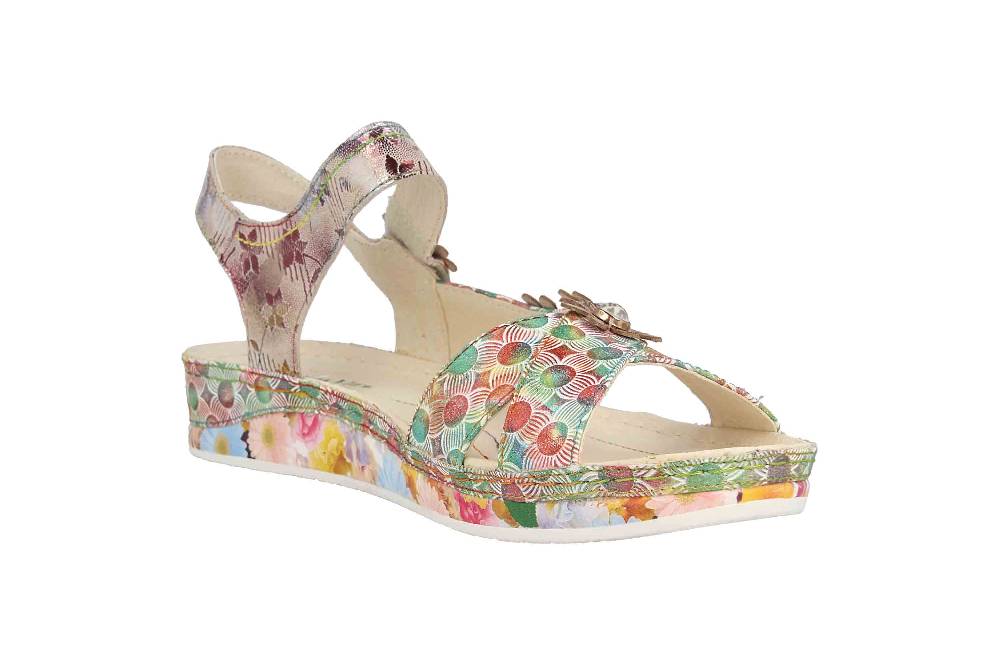 Laura Vita Sandalen in Übergrößen Mehrfarbig BRCUELO 81 Café große Damenschuhe Auslauf