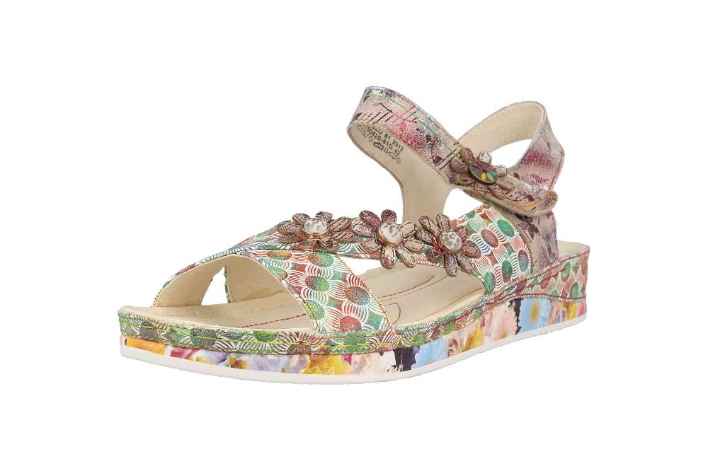 Laura Vita Sandalen in Übergrößen Mehrfarbig BRCUELO 81 Café große Damenschuhe Auslauf