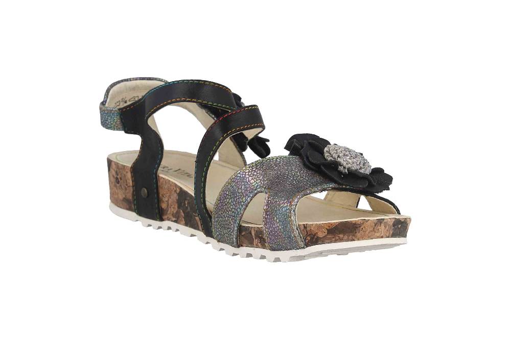 Laura Vita Sandalen in Übergrößen Mehrfarbig BRCYANO 68 Noir große Damenschuhe im Angebot