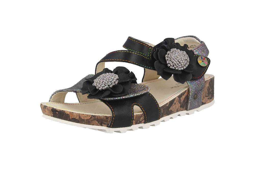 Laura Vita Sandalen in Übergrößen Mehrfarbig BRCYANO 68 Noir große Damenschuhe im Angebot