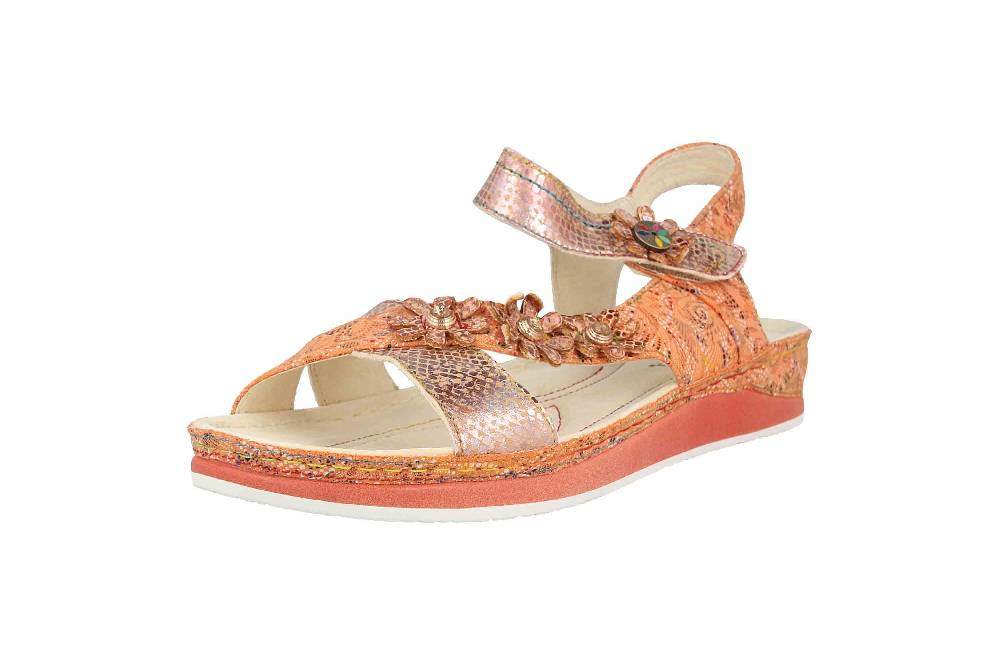 Laura Vita Sandalen in Übergrößen Mehrfarbig BRCUELO 81 Orange große Damenschuhe Fabrikladen