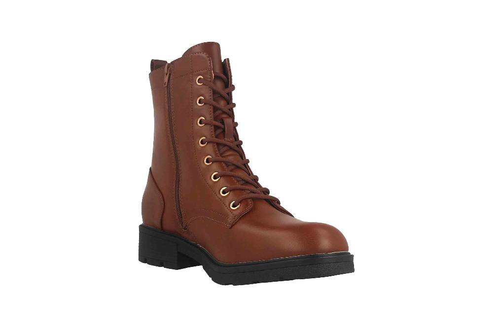 Fitters Footwear Angela Stiefeletten in Übergrößen Braun 2AA0380202 Cognac große Damenschuhe Fabrikverkauf
