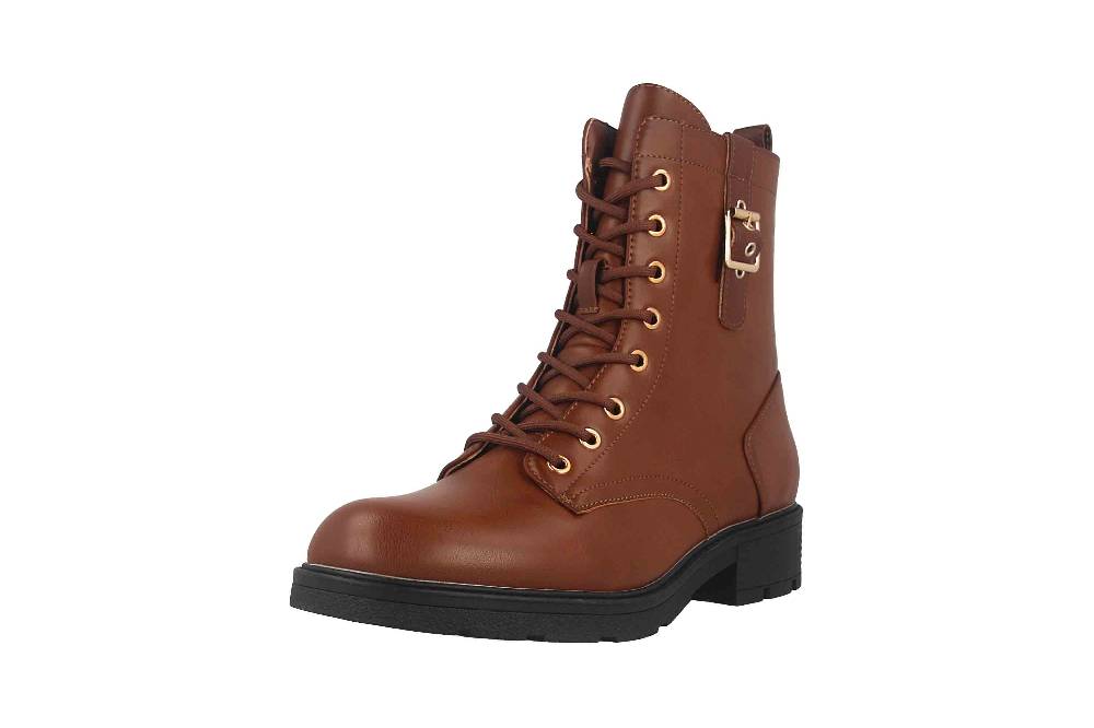 Fitters Footwear Angela Stiefeletten in Übergrößen Braun 2AA0380202 Cognac große Damenschuhe Fabrikverkauf
