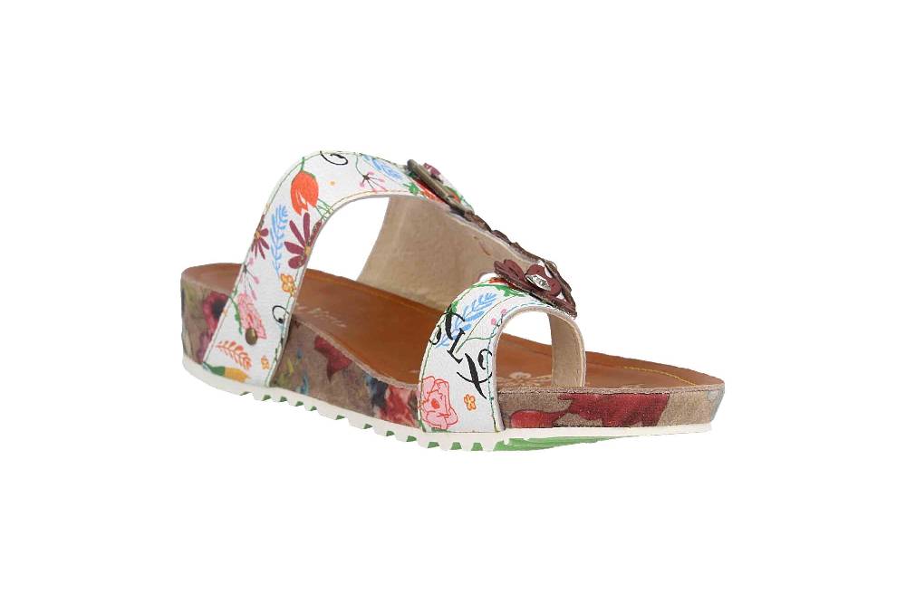 Laura Vita Pantoletten in Übergrößen Mehrfarbig BRCYANO 88 Blanc große Damenschuhe Outlet