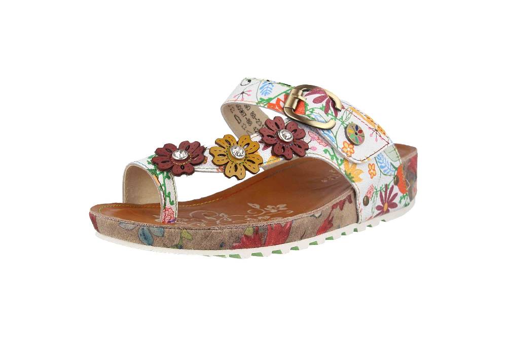 Laura Vita Pantoletten in Übergrößen Mehrfarbig BRCYANO 88 Blanc große Damenschuhe Outlet