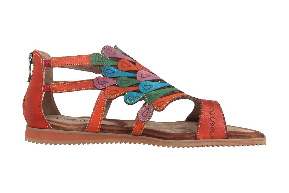 Laura Vita Sandalen in Übergrößen Mehrfarbig VACA Orange große Damenschuhe Verkauf