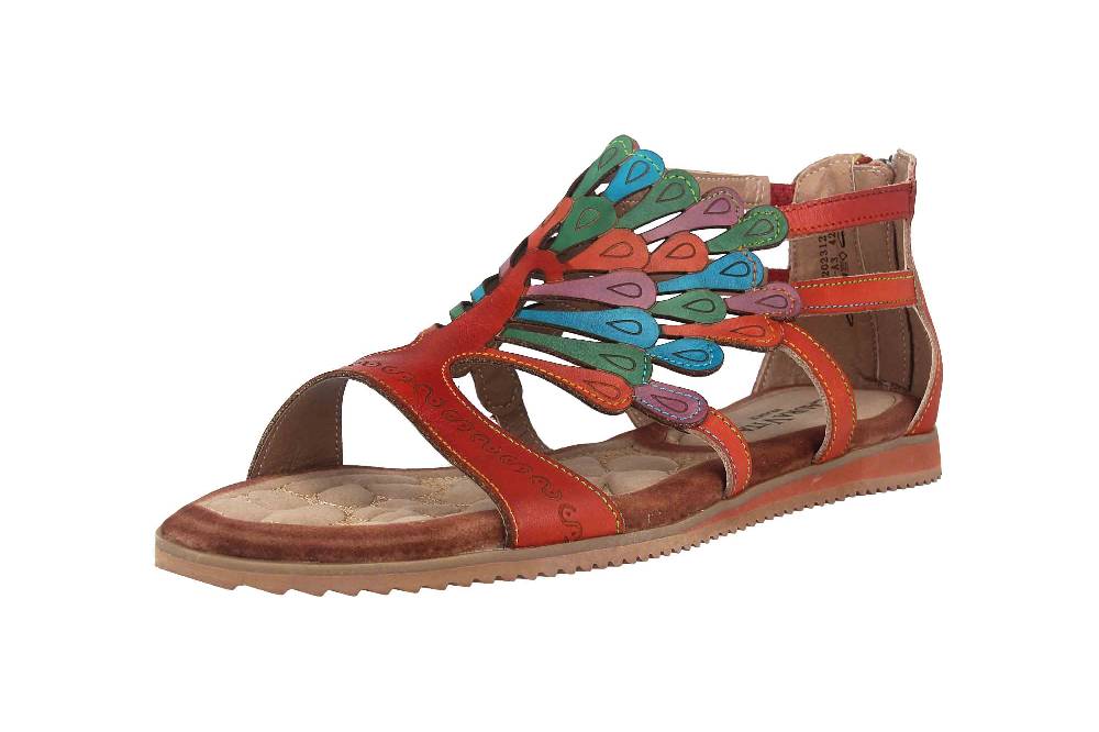 Laura Vita Sandalen in Übergrößen Mehrfarbig VACA Orange große Damenschuhe Verkauf
