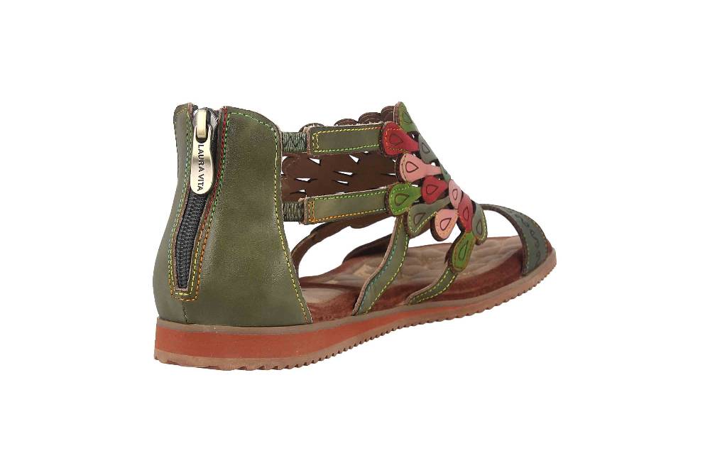 Laura Vita Sandalen in Übergrößen Mehrfarbig VACA Kaki große Damenschuhe Angebote