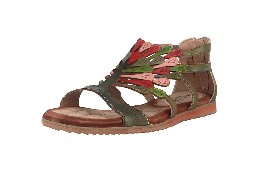 Laura Vita Sandalen in Übergrößen Mehrfarbig VACA Kaki große Damenschuhe Angebote