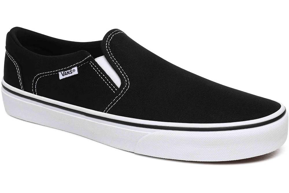 VANS MN Asher (Canvas)Blk/Wht Sneaker in Übergrößen Schwarz VN000SEQ1871 große Herrenschuhe Auslauf