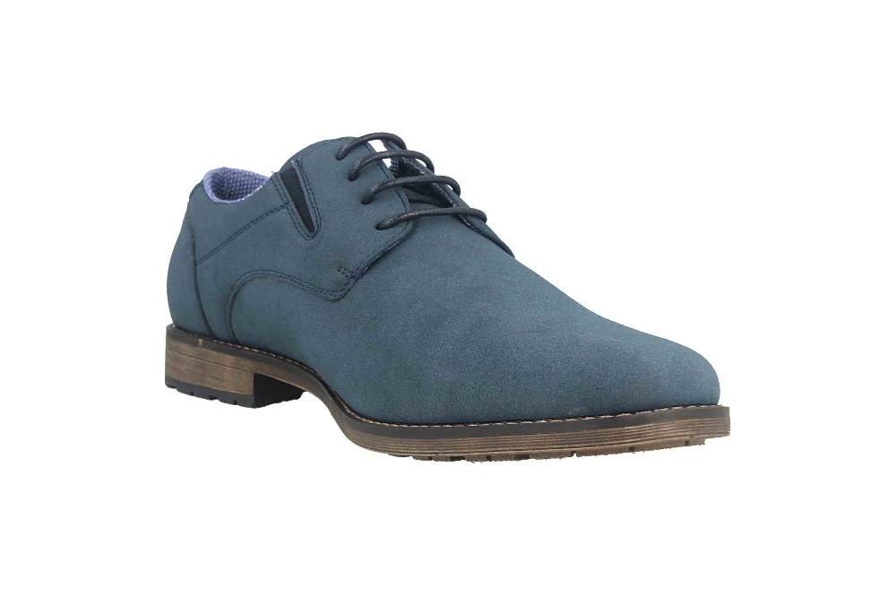 Mavins Halbschuhe in Übergrößen Blau 3HH0180302 4100 Navy PU Nubuck große Herrenschuhe Auslauf
