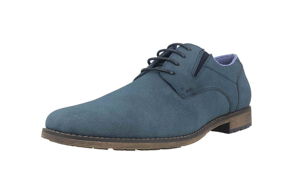 Mavins Halbschuhe in Übergrößen Blau 3HH0180302 4100 Navy PU Nubuck große Herrenschuhe Auslauf