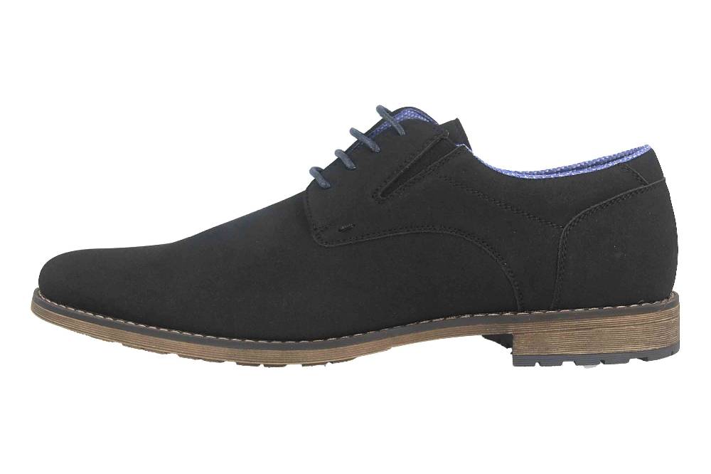 Mavins Halbschuhe in Übergrößen Schwarz 3HH0180302 2100 Black PU Nubuck große Herrenschuhe