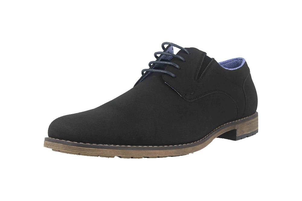 Mavins Halbschuhe in Übergrößen Schwarz 3HH0180302 2100 Black PU Nubuck große Herrenschuhe Hotsell