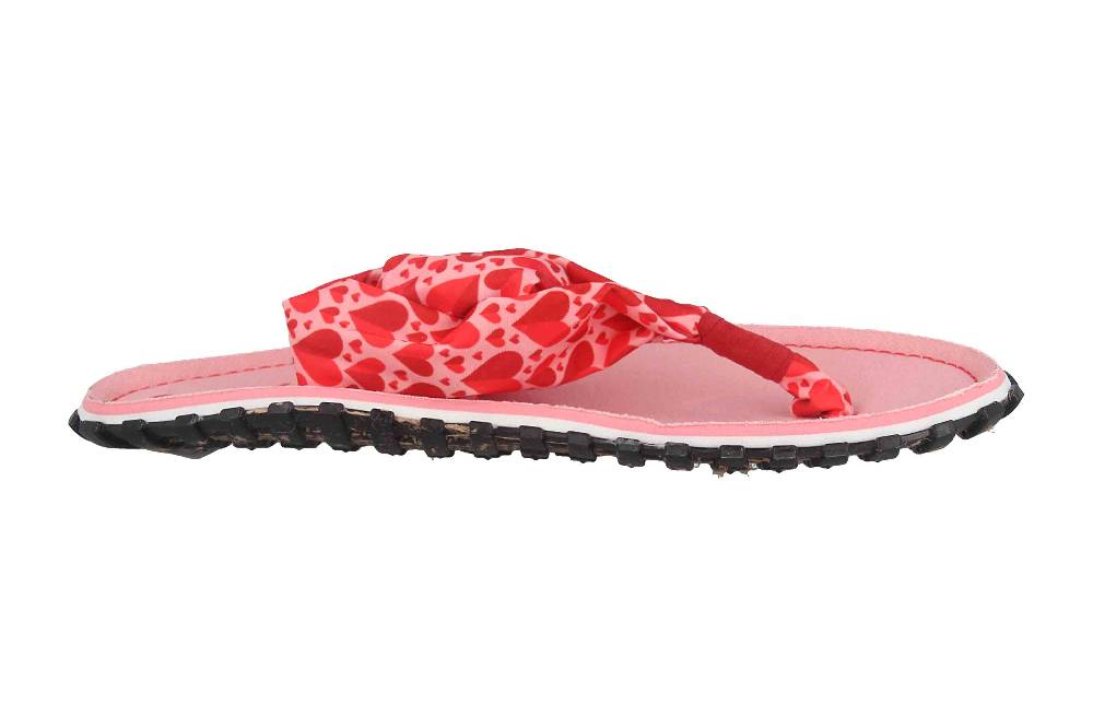 Gumbies Zehentrenner in Übergrößen Rosa 2609 Candy Hearts große Damenschuhe Auslauf