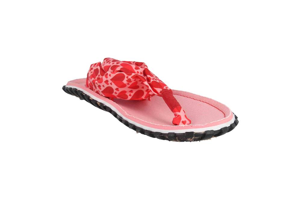Gumbies Zehentrenner in Übergrößen Rosa 2609 Candy Hearts große Damenschuhe Auslauf