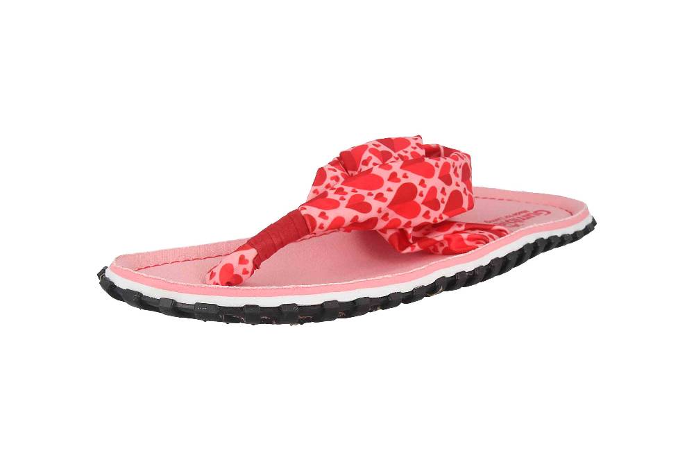 Gumbies Zehentrenner in Übergrößen Rosa 2609 Candy Hearts große Damenschuhe Auslauf