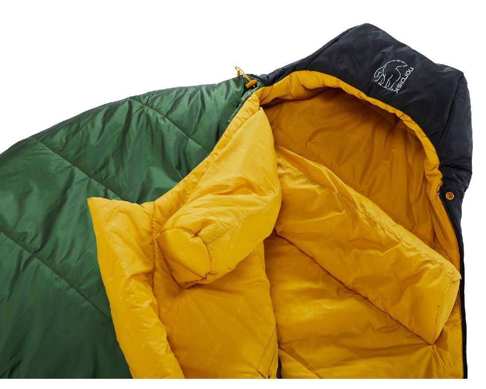 Nordisk Gormsson -2° Curve sleeping bag Artichoke Green/Mustard Yellow/Black Fabrikverkauf