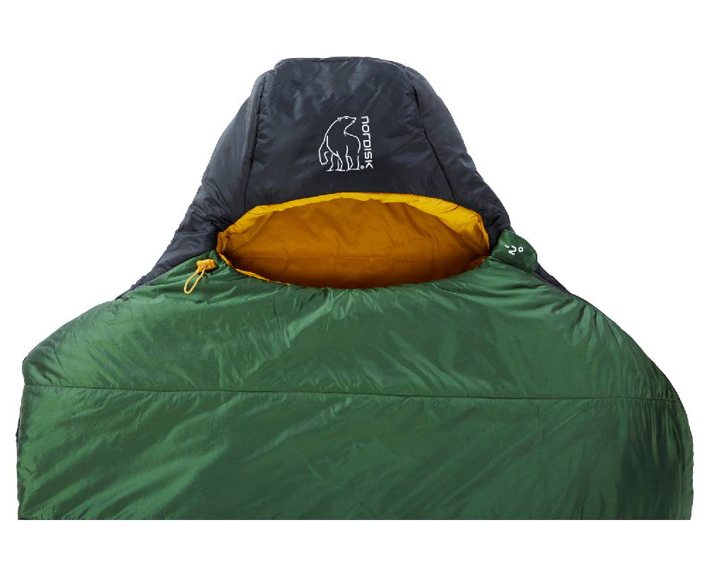 Nordisk Gormsson -2° Curve sleeping bag Artichoke Green/Mustard Yellow/Black Fabrikverkauf