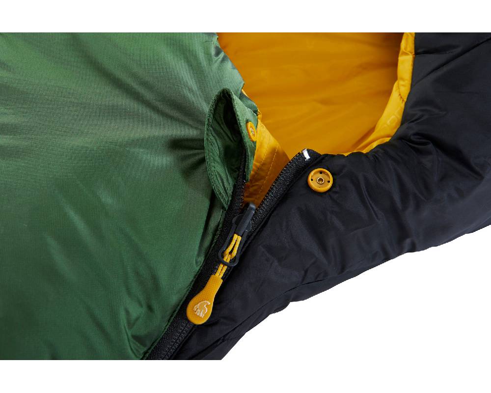 Nordisk Gormsson -2° Curve sleeping bag Artichoke Green/Mustard Yellow/Black Fabrikverkauf