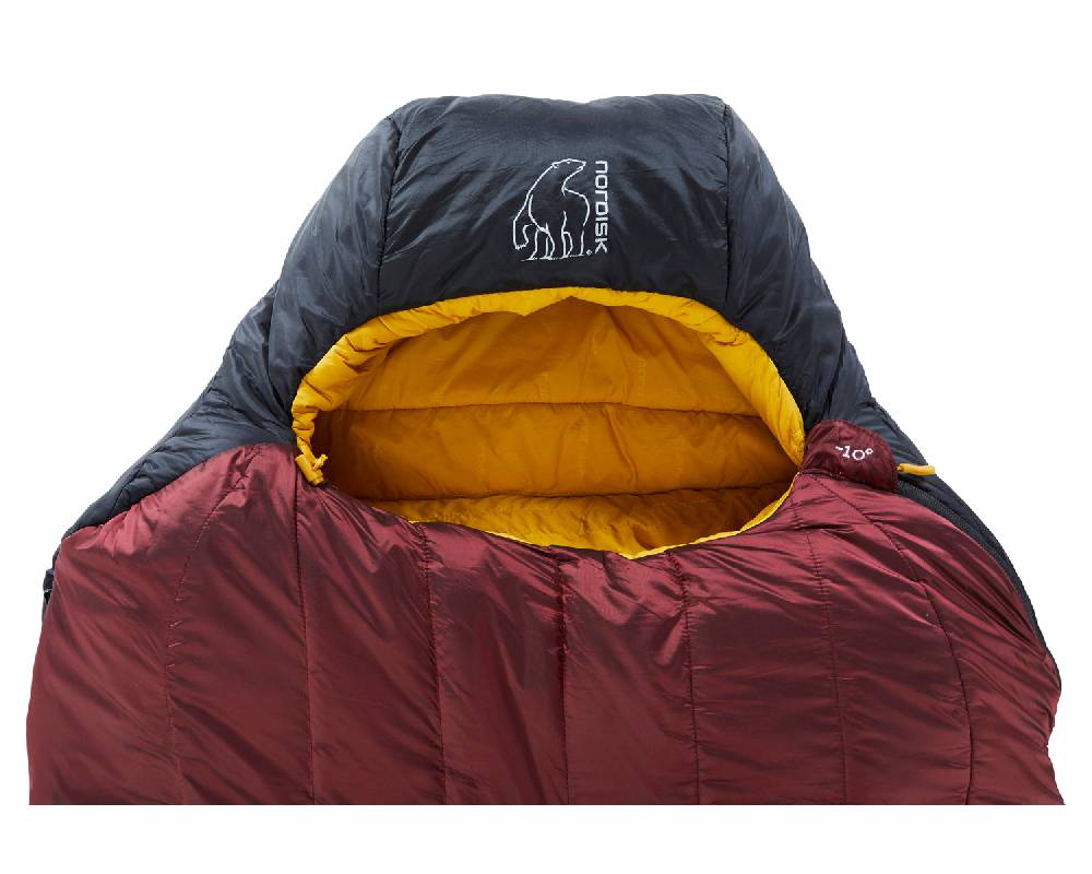 Nordisk Oscar -10° Mummy Kunstfaser Rio Red/ Mustard Yellow/ Black Fabrikverkauf