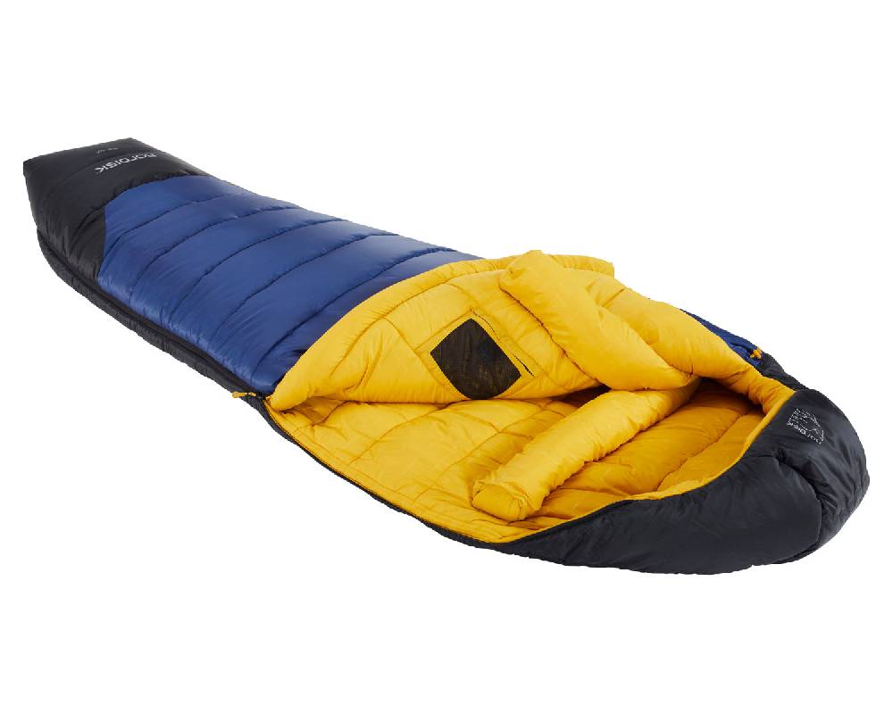 Nordisk Puk -10° Mummy| Kunstfaser True Navy/Mustard Yellow/Black Fabrikverkauf