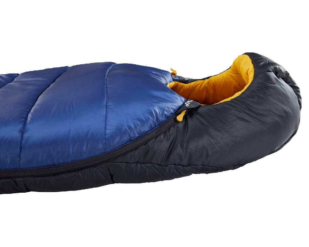 Nordisk Puk -10° Mummy| Kunstfaser True Navy/Mustard Yellow/Black Fabrikverkauf