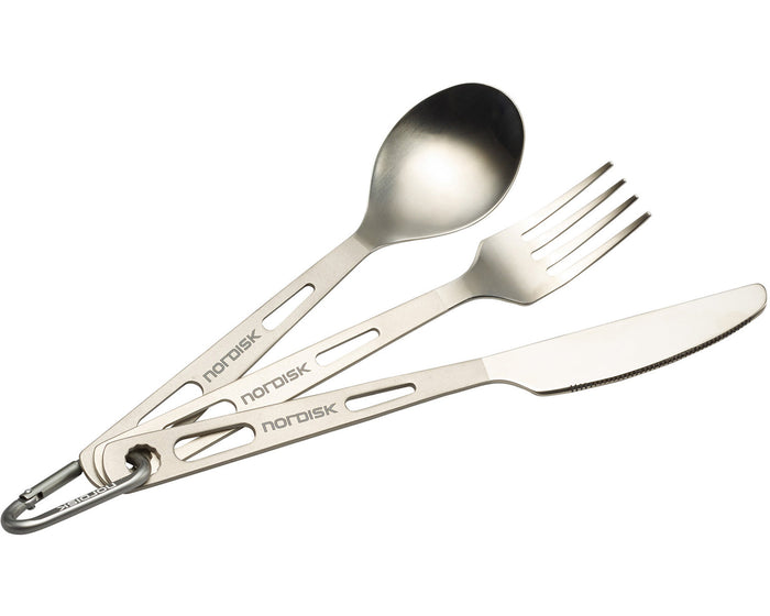 Nordisk Titanium cutlery, 3 pcs. Set of 3 Matt Silver