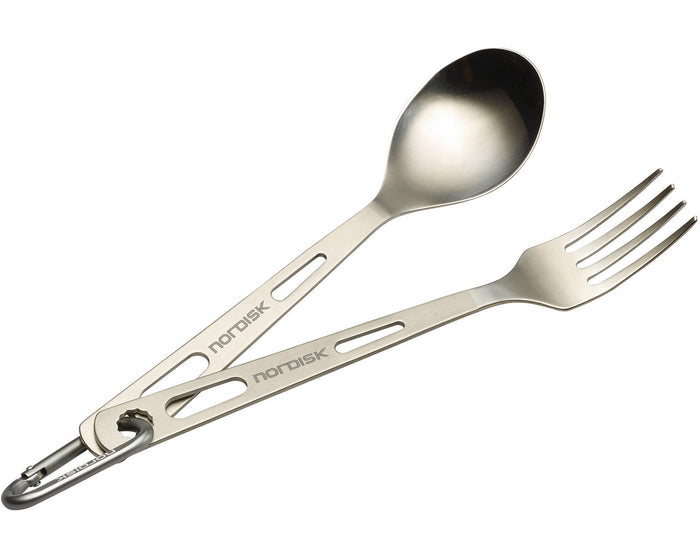 Nordisk Titanium cutlery, 2 pieces Set of 2 Matt Silver