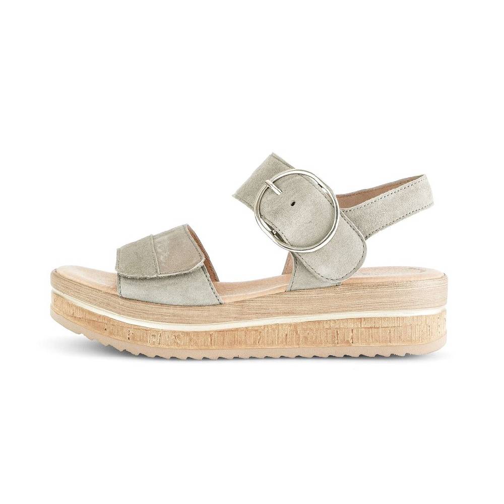 Pius Gabor Plateau Sandale grün Blitzangebot