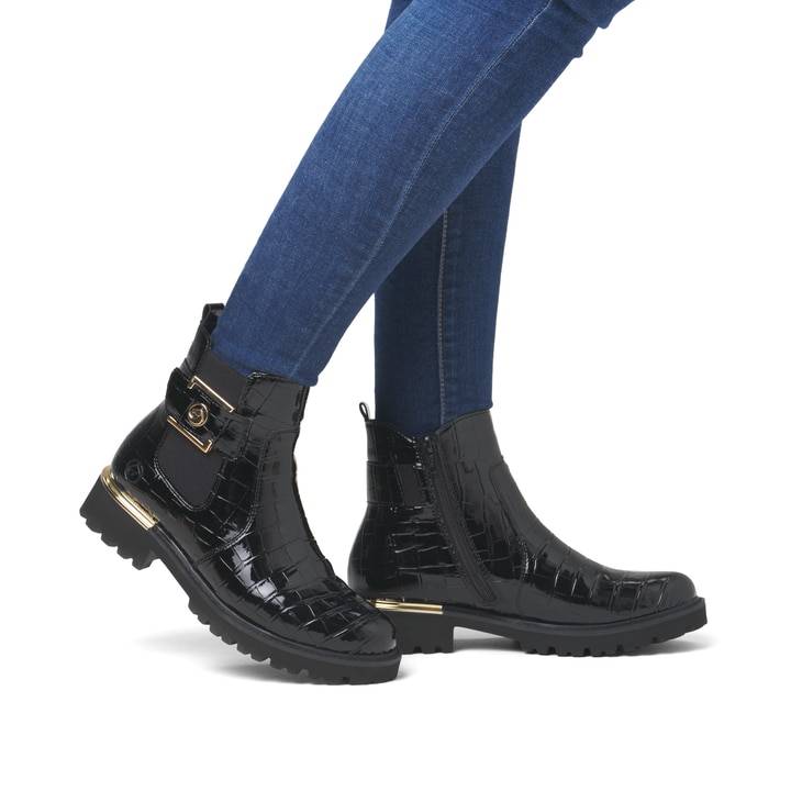 Remonte Artikelnummer D8684-03 remonte Damen Chelsea Boots lackschwarz im Angebot