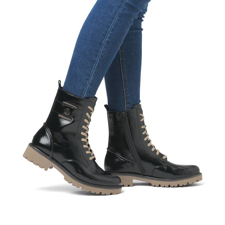 Remonte Artikelnummer D8663-00 remonte Damen Biker Boots glanzschwarz Schlussverkauf