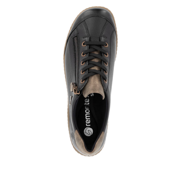 Remonte Artikelnummer R1402-08 remonte Damen Schnürschuhe urbanschwarz-zimtbraun Outlet