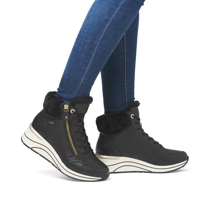 Remonte Artikelnummer D0T77-02 remonte Damen Schnürstiefel asphaltschwarz Outlet