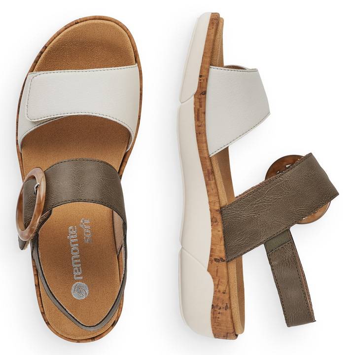 Remonte Artikelnummer R6853-54 remonte Damen Riemchensandalen olivgrün-altweiß Blitzverkäufe
