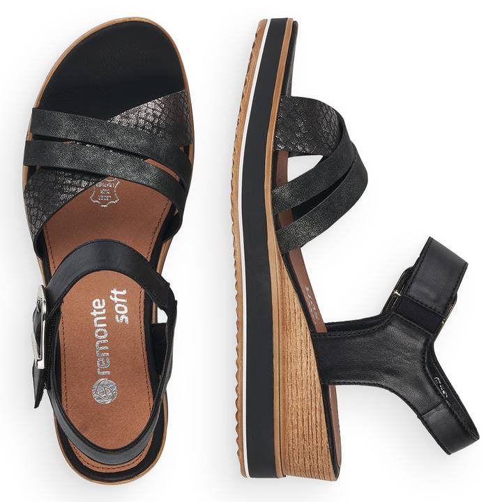 Remonte Artikelnummer D6454-00 remonte Damen Keilsandaletten tiefschwarz Outlet