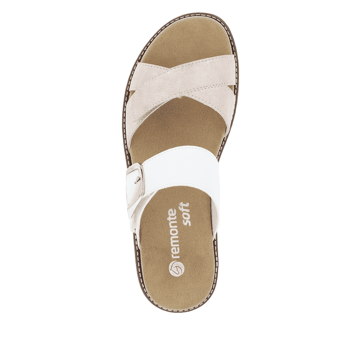 Remonte Artikelnummer D2048-90 remonte Damen Pantoletten metallicrosé-lilienweiß Schlussverkauf