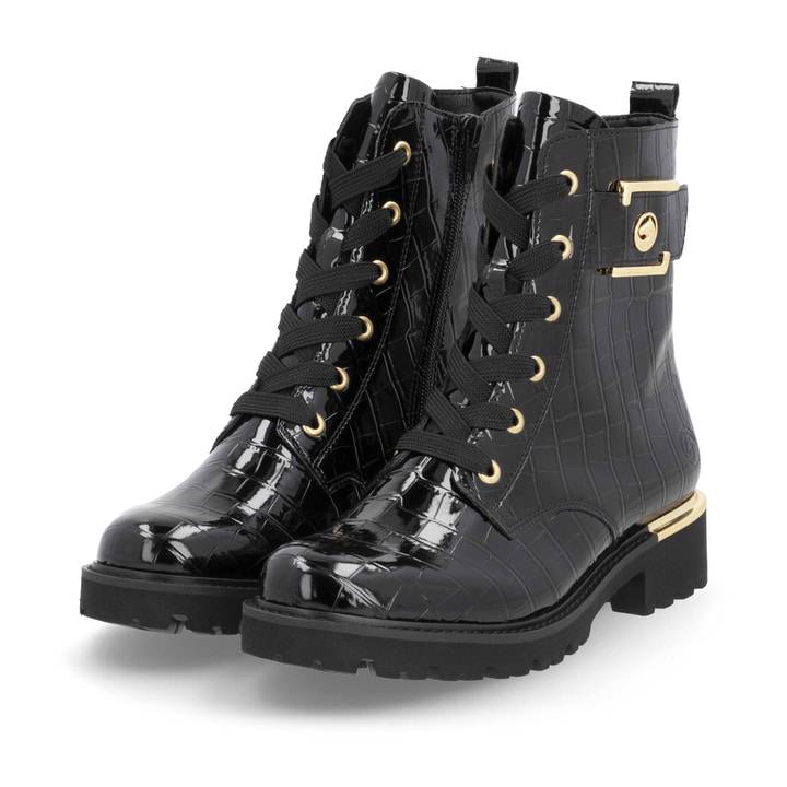 Remonte Artikelnummer D8683-00 remonte Damen Schnürstiefel lackschwarz