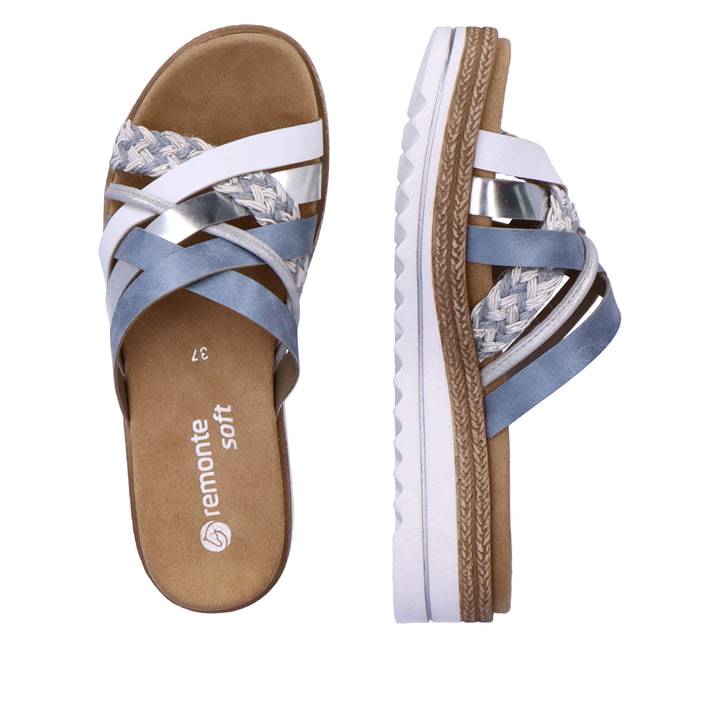 Remonte Artikelnummer D0Q50-12 remonte Damen Pantoletten pastellblau-metallic Günstiger Verkauf