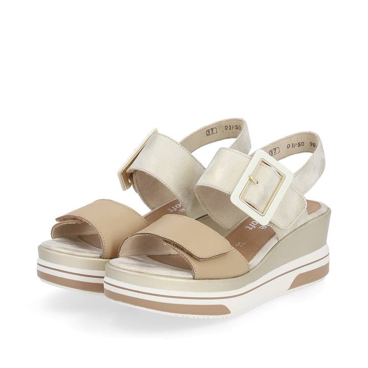 Remonte Artikelnummer D1P50-90 remonte Damen Keilsandaletten beige-metallic